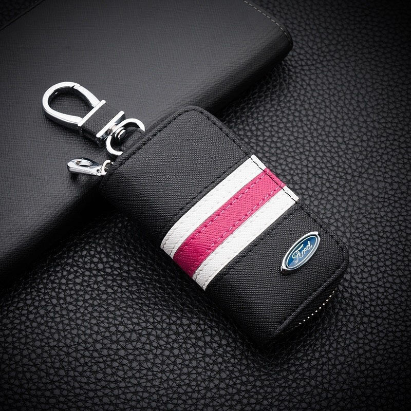Capa de chave de couro arco-íris, adequada para Ford Focus, Everest, Mustang, Kuga, EcoSport, Escort, Escape, Explorer,