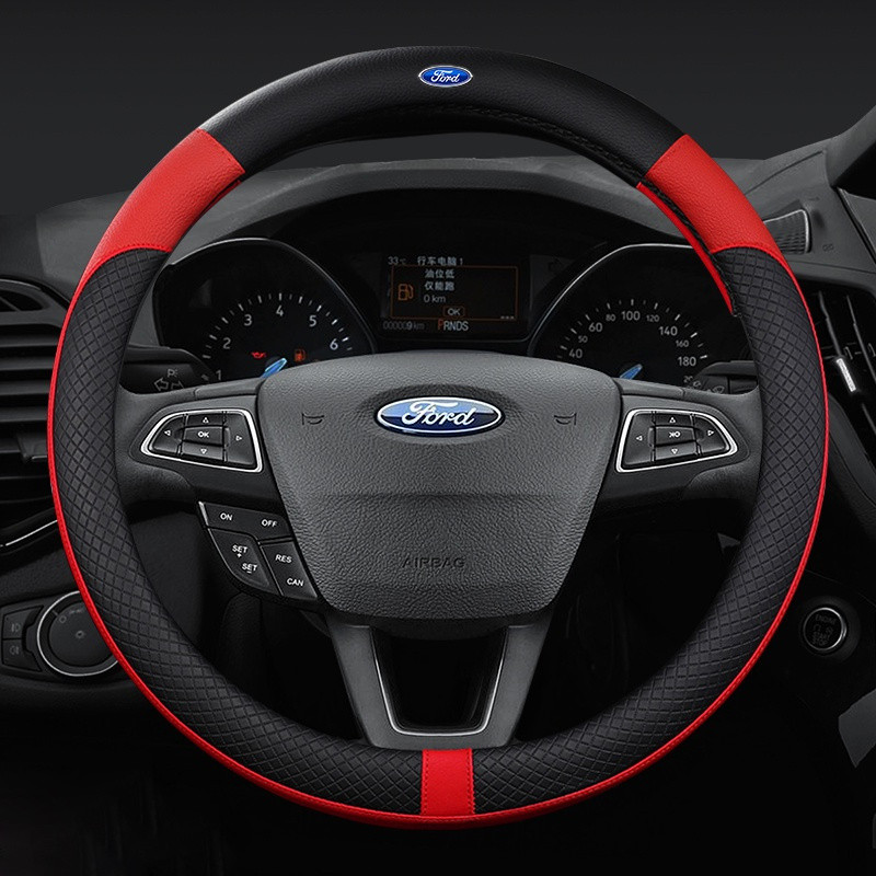 Capa de Volante de Couro para Ford Ranger, Fiesta, Focus, Everest, Mustang, Kuga, EcoSport, Escort, Escape, Explorer, F-