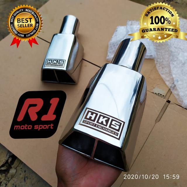 Silenciador Esportivo Universal Abafador HKS JK Com Ponta Cromada 2.5 Sound Jet Bus SOS Trapézio Suos Sous Gasolina/Sola