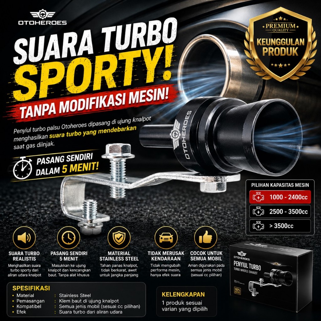 [TNT] Apito Turbo Falso Para Escapamento De Carro Whistler Sound 1000 2400 3500cc-Otoheroes