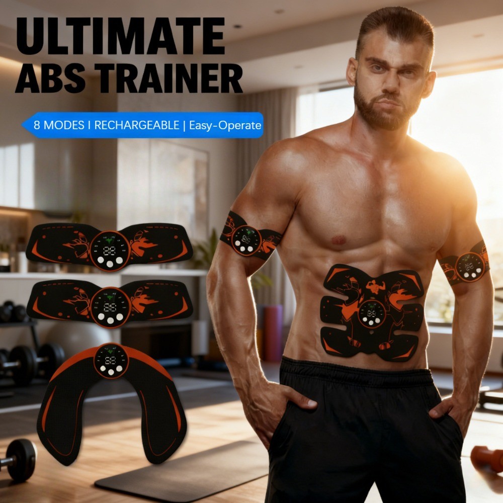 Almofada Massageadora Estimulador Abdominal EMS Com Controle Remoto , Treinador Muscular Recarregável Para Abdômen , Bra