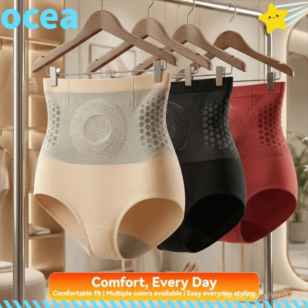 Roupa íntima modeladora, shorts modeladores de cintura alta sem costura, compressão abdominal.