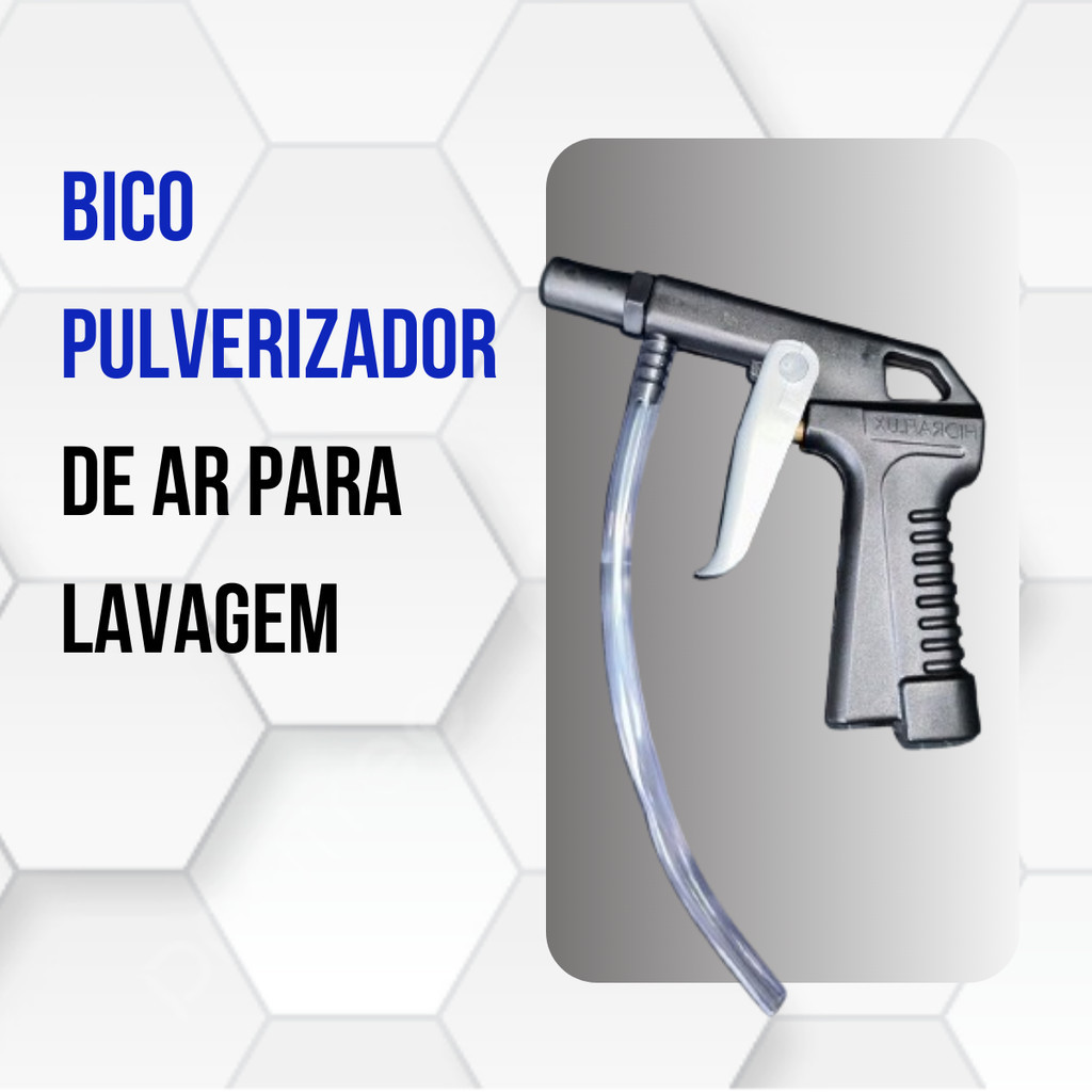 Bico Pulverizador pistola para  Ar  Hidraflux - Rosca 1/4 - Aplicador de Produtos de Limpeza