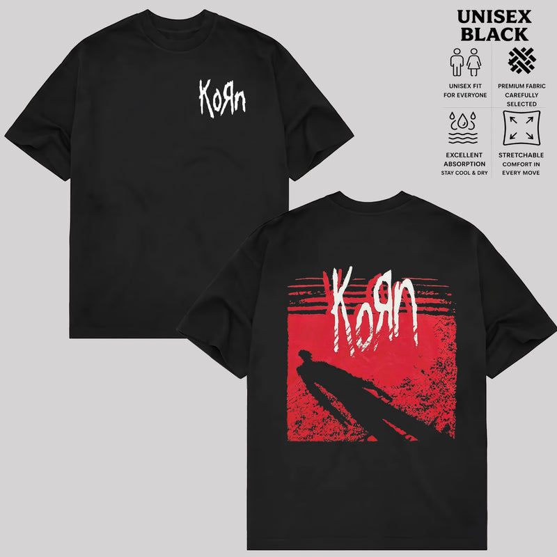 Music.Soul Camiseta Unissex Korn Banda Vintage Slendy Red Light Estampa Atemporal Confortável Estilosa Retrô