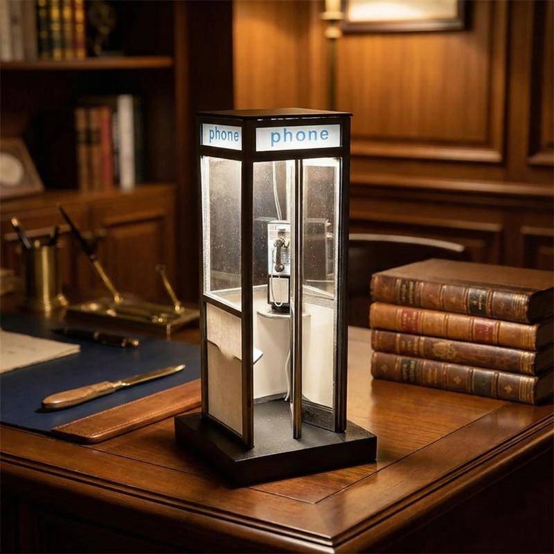 [sourcecome] Candeeiro De Mesa Vintage Para Cabine Telefônica Com Luz Noturna LED Quente Boutique