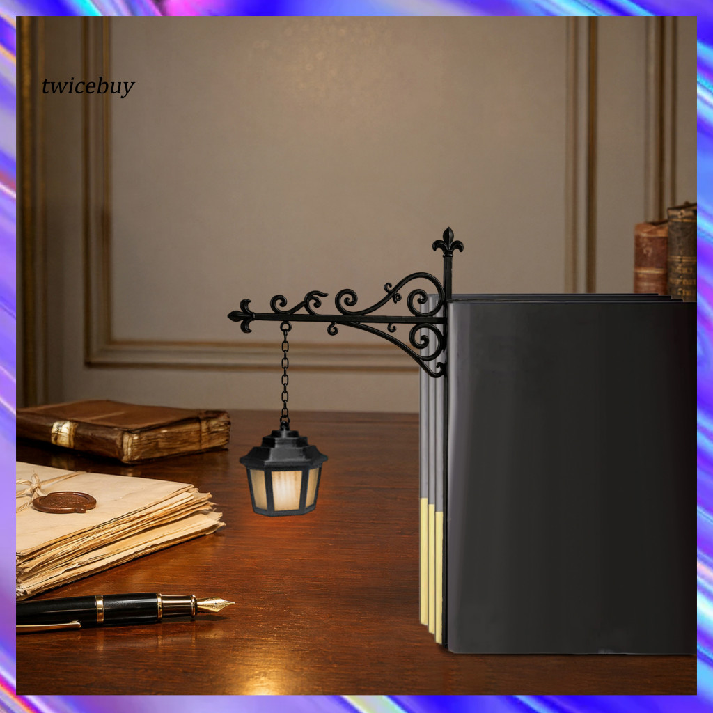 Library Lantern Light Decorative Bookshelf Vintage Led Bookcase Style Reading Corner Night Lamp Home Office Perfect Gift