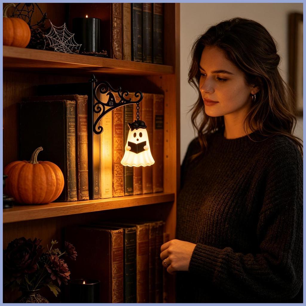 Estante Fantasma Luz Vintage Halloween Decorativo Alimentado Por Bateria Festival Noite Lâmpada Festa Adereços Para Leit