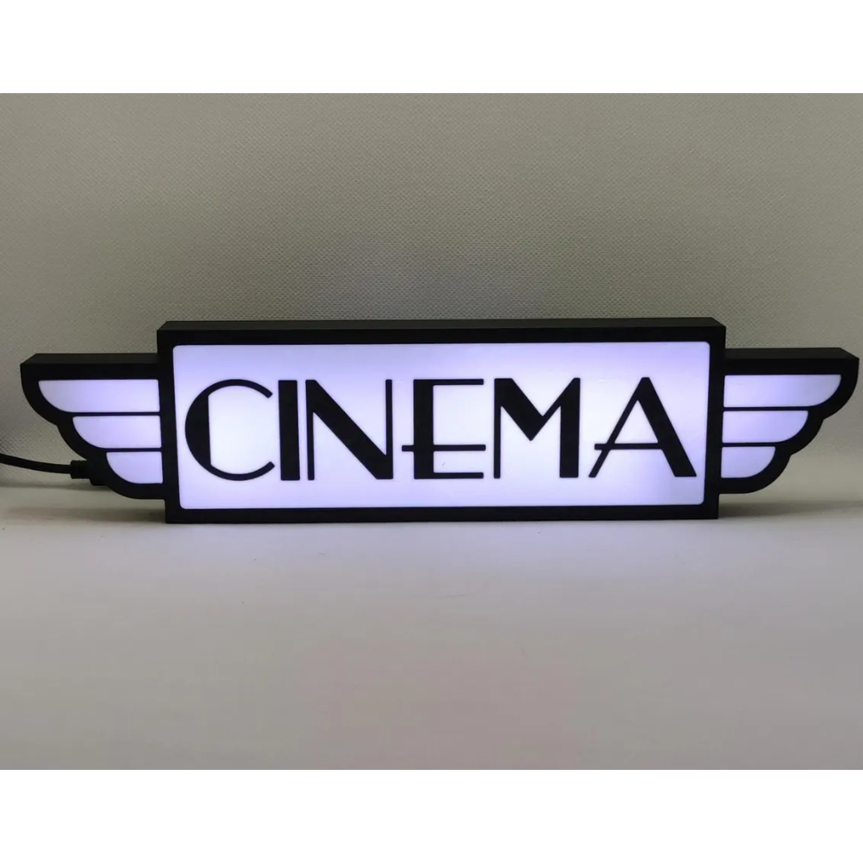 Luminária Decorativa Estilo Vintage Cinema Teatro Light Box Personalizada em 3D