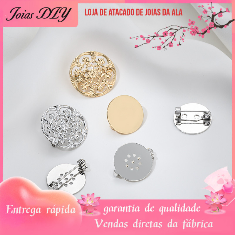 Broche de disco banhado a ouro 14K, retenção de cor, 9 buracos, fivela de segurança, artesanal, faça você mesmo, Corsage