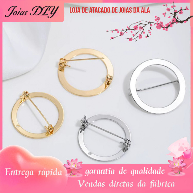 14K banhado a ouro cor-preservando oco em forma de anel broche de segurança artesanal DIY guirlanda pino Corsage jóias a