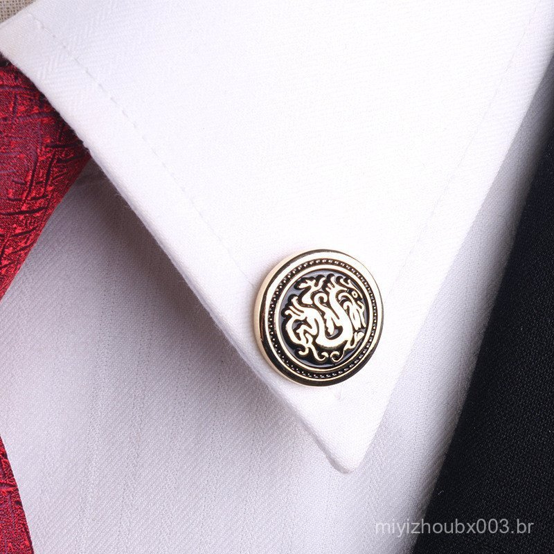Broche masculino: Broche de colarinho estilo Dragão Auspicioso para ternos, broche de lapela, broche de terno, corsage p