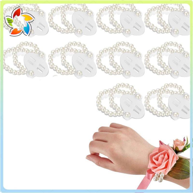 Pulseira De Pérola Casamento Corsage 26 Peças Faixas Elásticas De Baile Corpete De Pulso