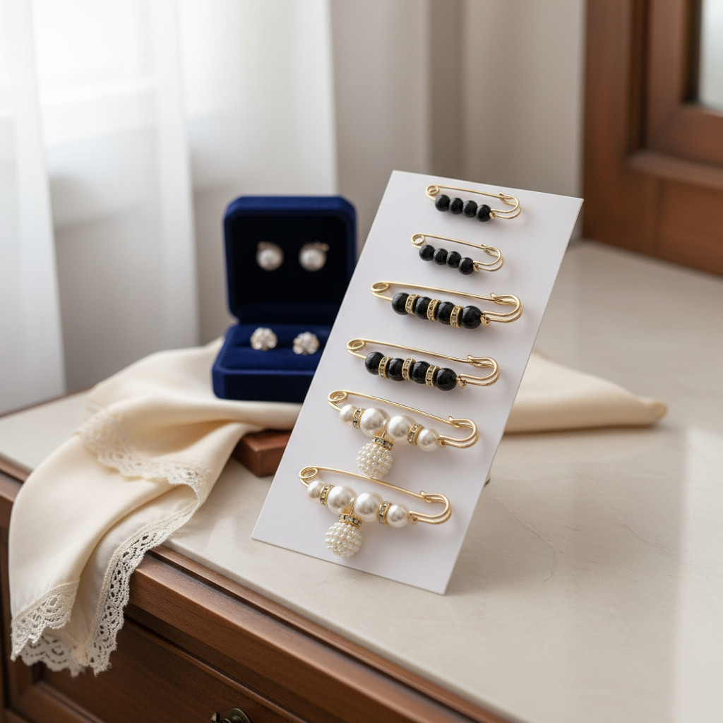 6 peças conjunto de broche de pérola, alfinetes de cintura coreanos elegantes, clips de corsage de liga para vestidos,
