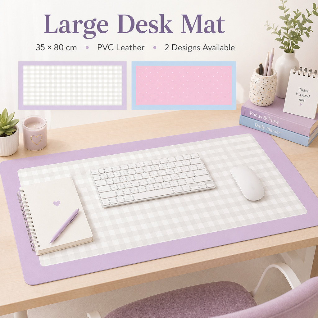 Desk Mat Grande Estilo Coreano 35x80cm Couro PVC Impermeável Antiderrapante Proteção para Mesa Mouse Pad 2 Estampas