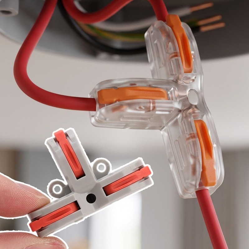 Conector Rápido T3 De 16-4 Unidades-Terminais De-Ramo De Cabo De Três Vias-Clipe T Divisor 600V/32A De Fiação Elétrica-1