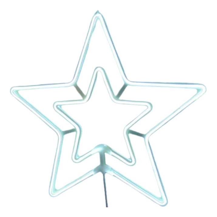 Estrela Gigante Pisca Pisca Neon Branco Frio Enfeite Natal