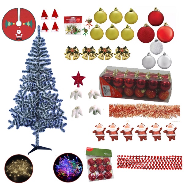 Arvore De Natal Nevada Gigante Grande 2,10m 450 Galhos 137 Itens Pisca Pisca Led 220v