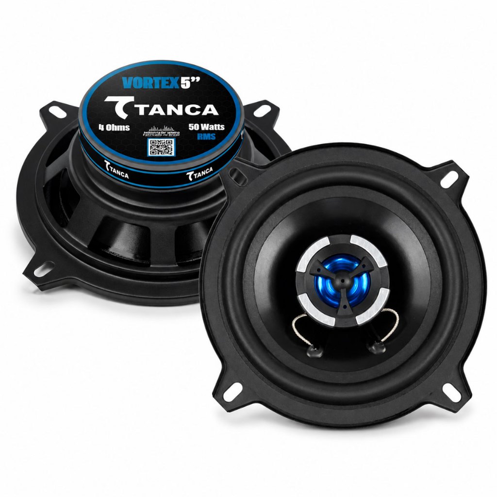 Par Alto Falante Tanca Vortex 5 Pol Coaxial 100W RMS 4 Ohms Som Automotivo