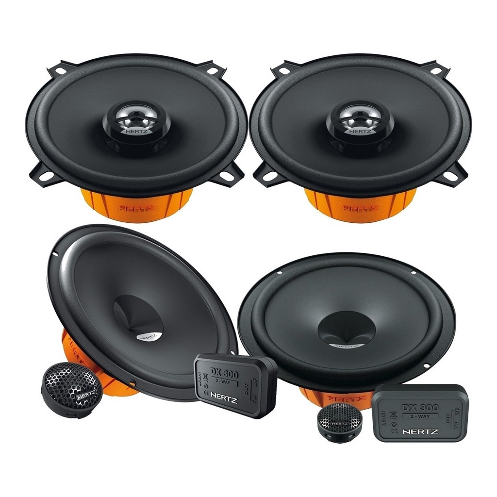 Kit 2 Vias 6  Hertz DSK 165.3 160w + Par Alto Falante 5  Hertz Coaxial DCX130.3 80w