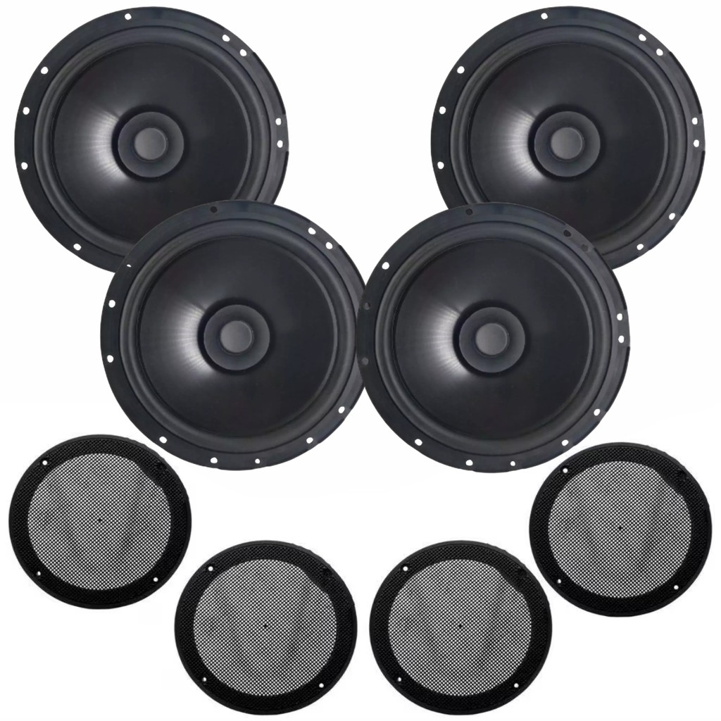 Kit 04 Alto Falantes 6 Polegadas Coaxial Bomber 200W + 04 Telas de Proteção