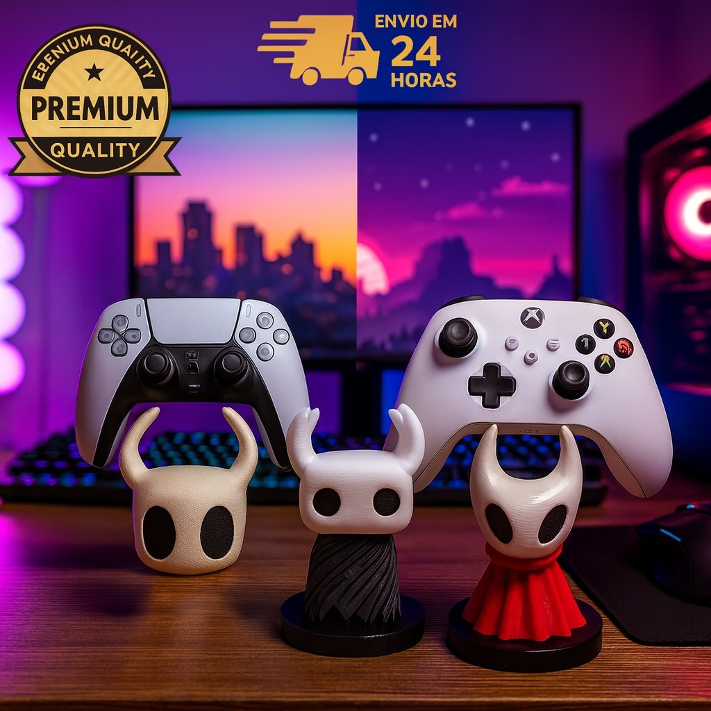 Suporte Controle Hollow Knight, Knight , Hornet, PS5 PS4 Xbox PC Switch – Design Exclusivo