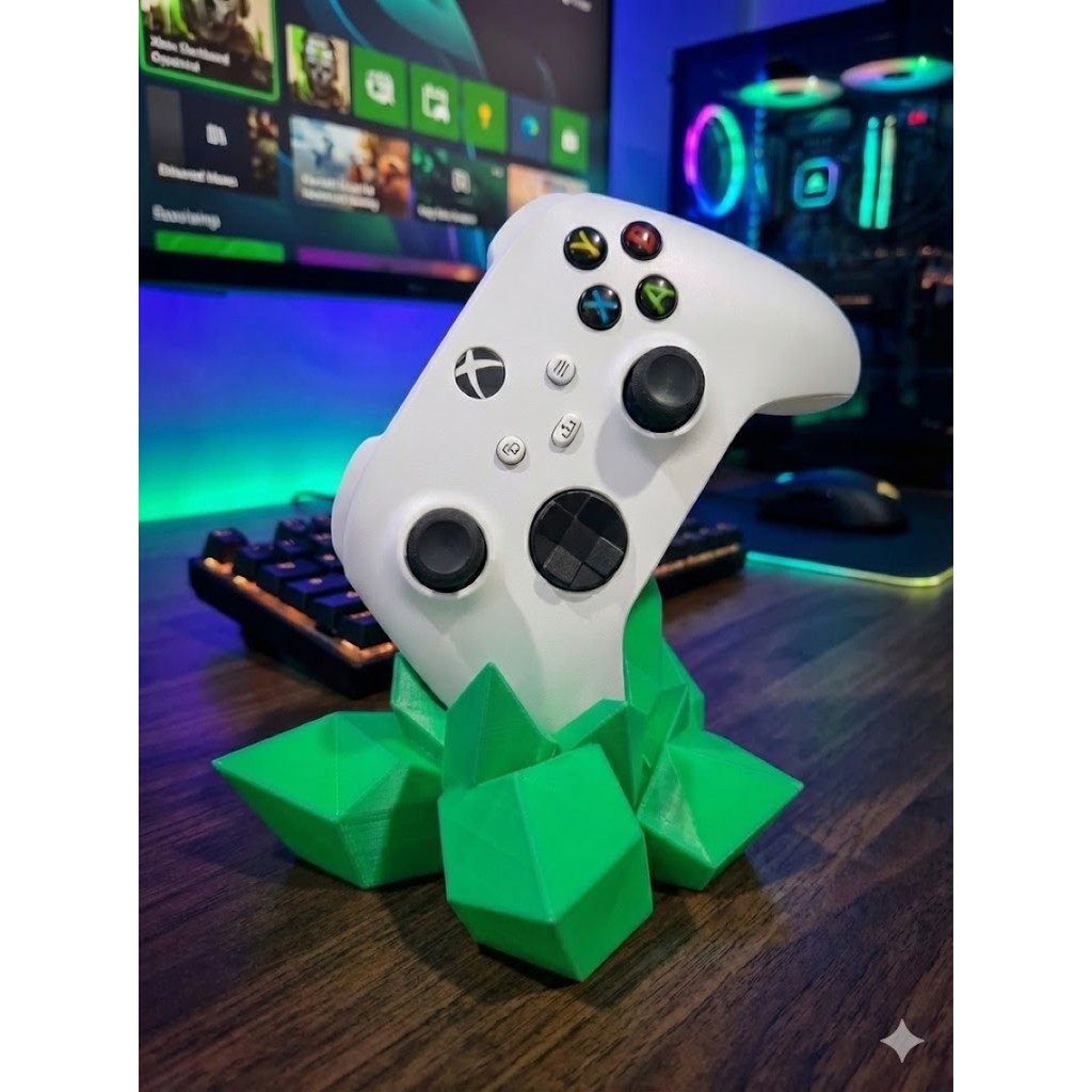 Suporte Controle Xbox Design Cristais - Base Decorativa 3D Gamer
