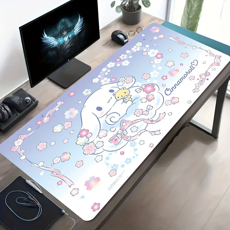Mouse Pad Gamer Grande com um Design de Desenho Animado Bonito Cinnamoroll Kawaii