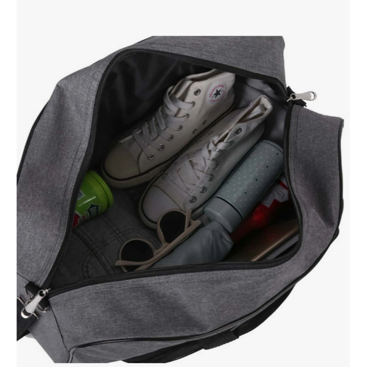 Bolsa de Viagem e Academia de Nylon grande Unisex com alca longa e fecho com ziper à prova d'água
