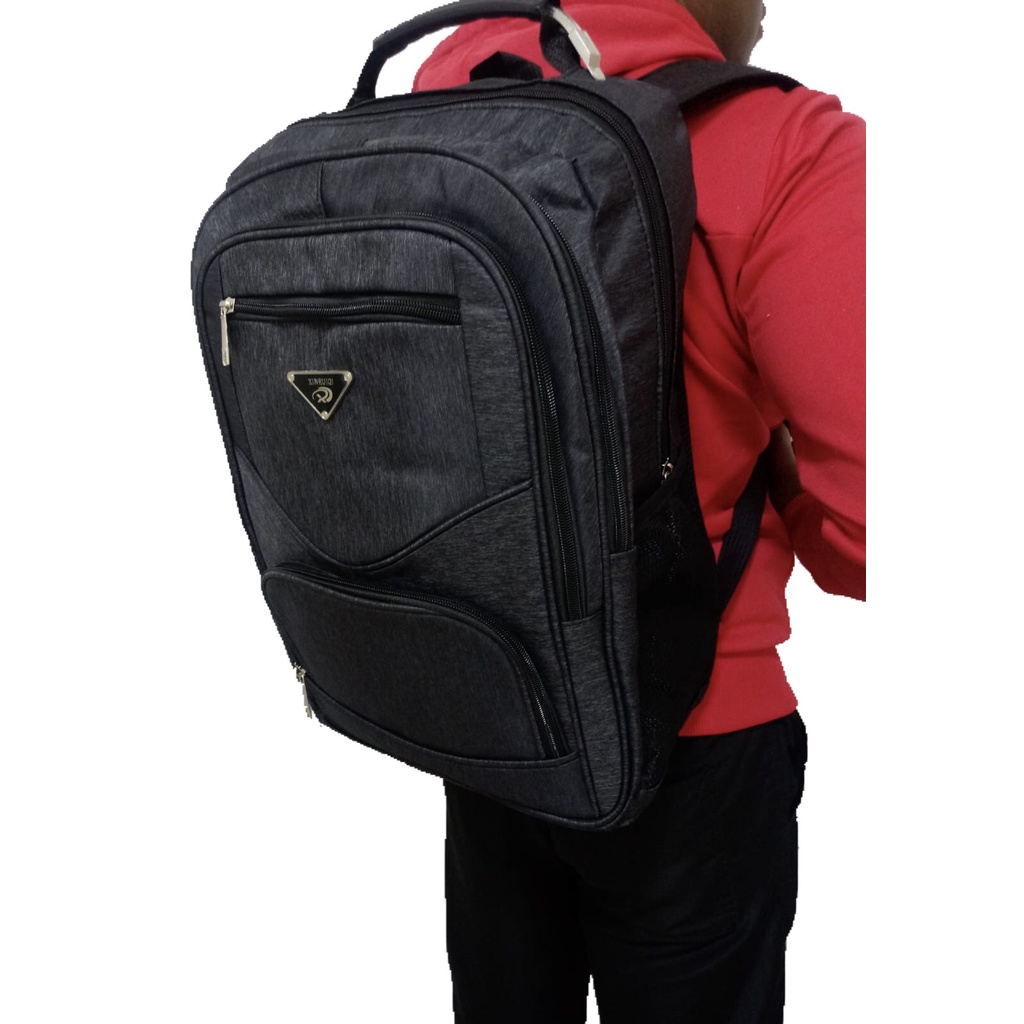 Mochila Preta Reforçada Masculina Feminina Alta Qualidade Material Resistente Mochila Dobrável Nylon Impermeável Resistente Unisex Prática