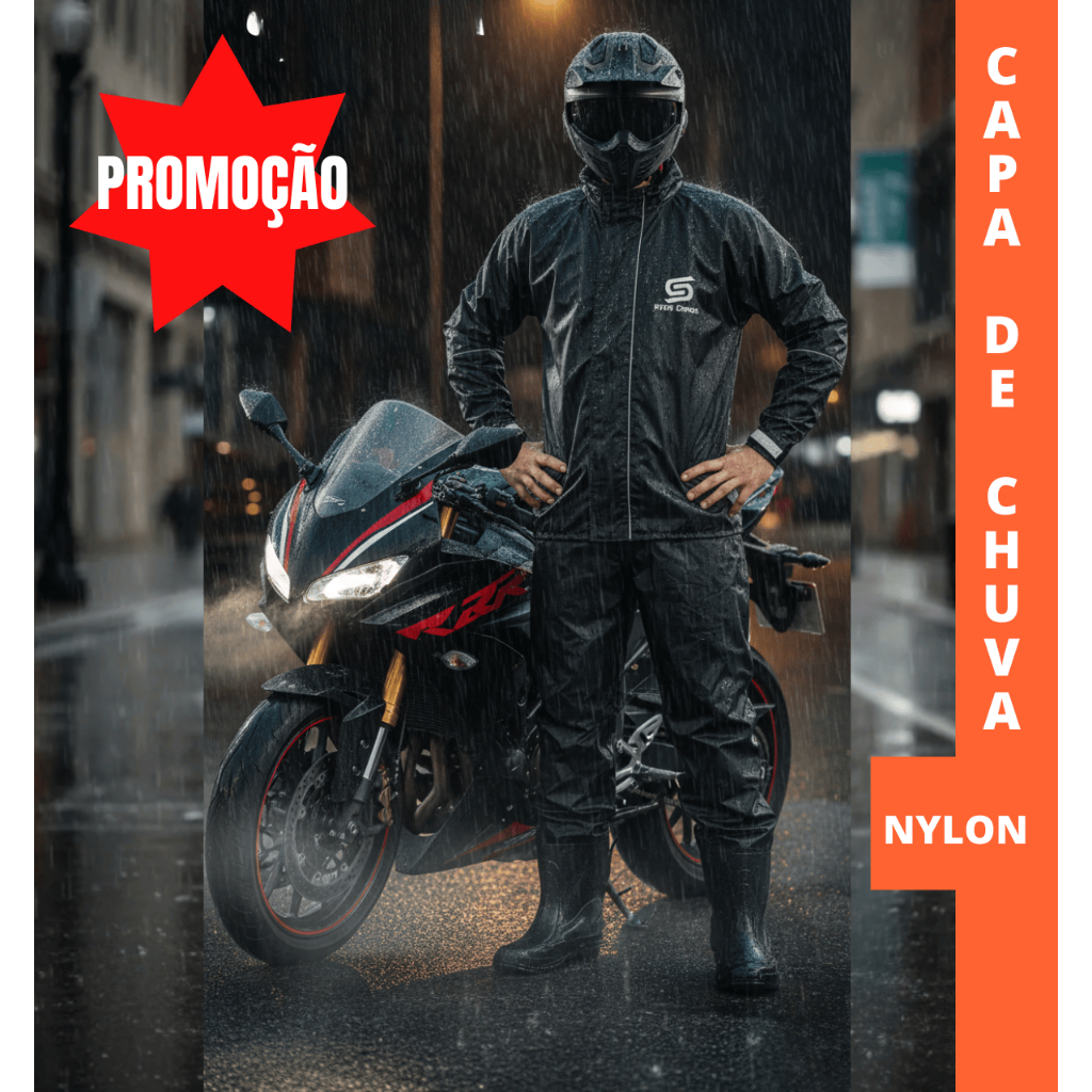 Capa Chuva Nylon Reforçada Para Moto Motoqueiro MOTOBOY UNISEX