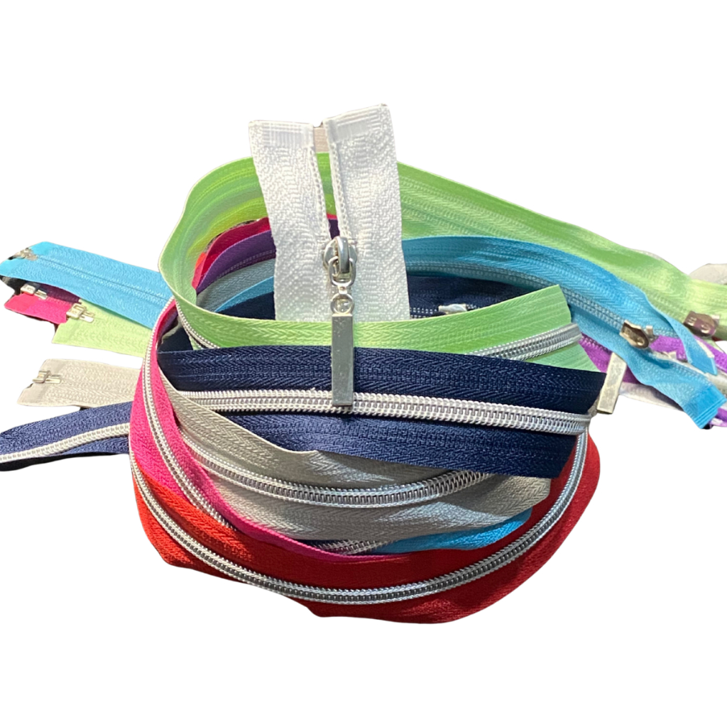 🧵 Kit 2 UND Zíper 60cm #4 Nylon Aluminizado p/ Jaleco Abre Embaixo Pingente Palito Unisex Unix