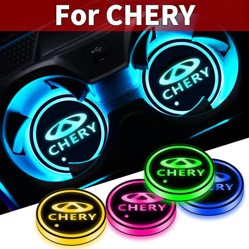 Luminous Car Led Light Cup Coaster Mat Drinks Auto Accessories For Chery TIGGO 34 7 PRO 8 3X 5X Pro T11 3 4 5 7 9 Car St