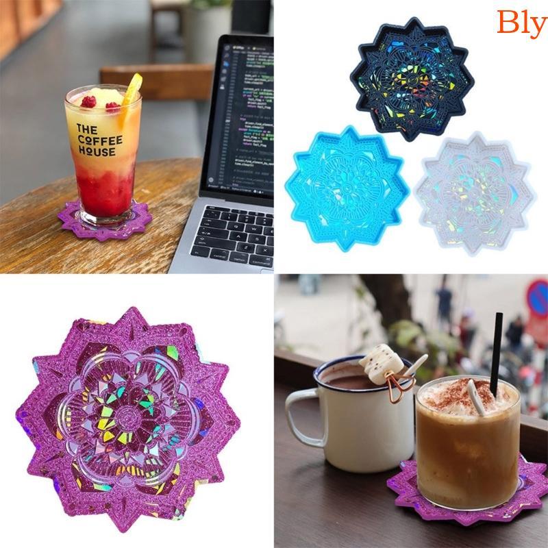 Bly Coaster Mold Mandalas Moldes Resina Silicone Cup Mat Placemat