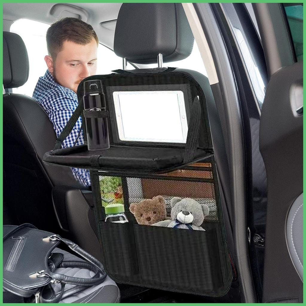 Organizador Do Assento Traseiro Carro Kick Mat Tablet Titular Dobrável Bandeja De Alimentos Armazenamento De Banco decfe