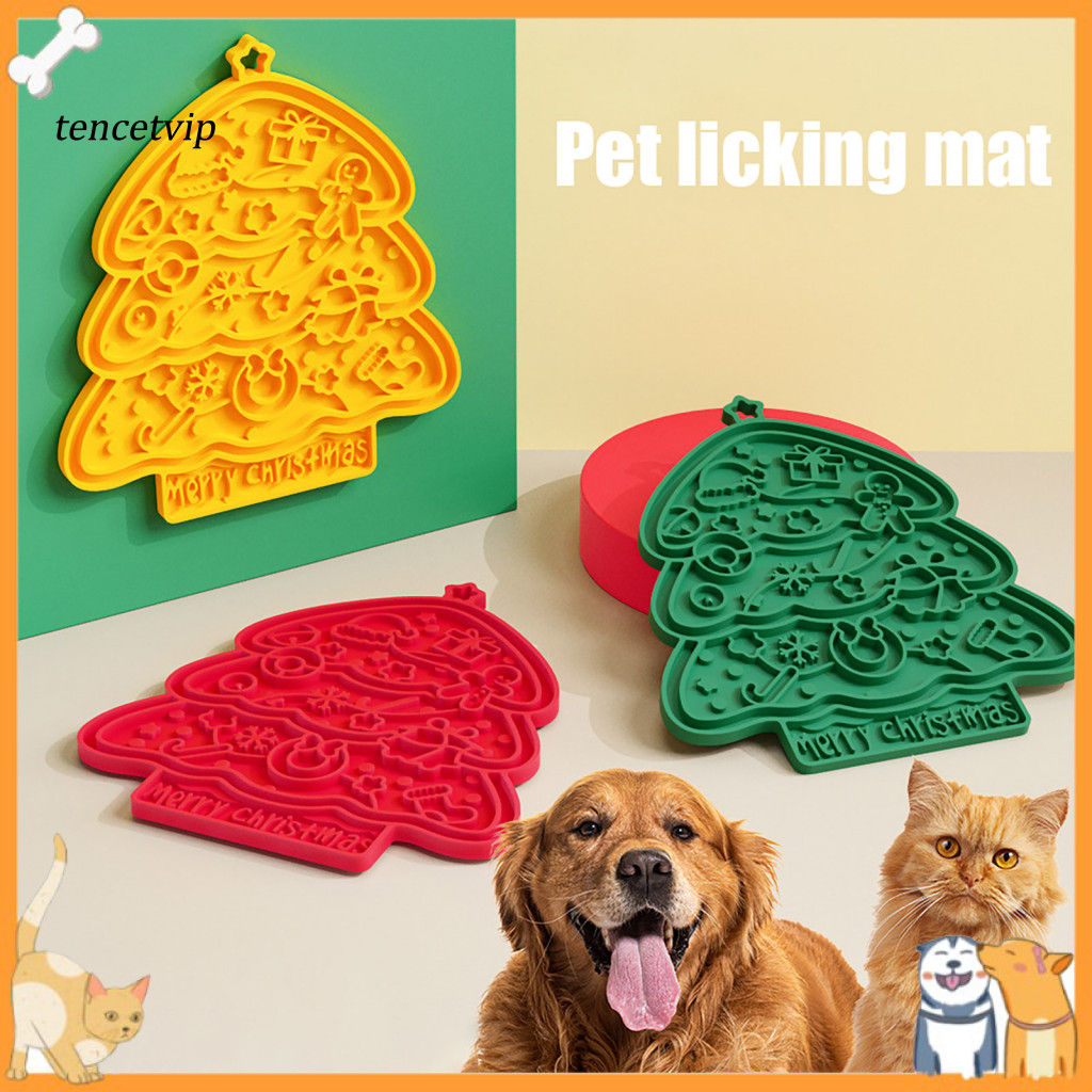 Dog Food Puzzle Bowl Slow Feeder for Puppies Silicone Cat Lick Mat with Suction Cups – Non-slip Tree Shaped Licking Pa