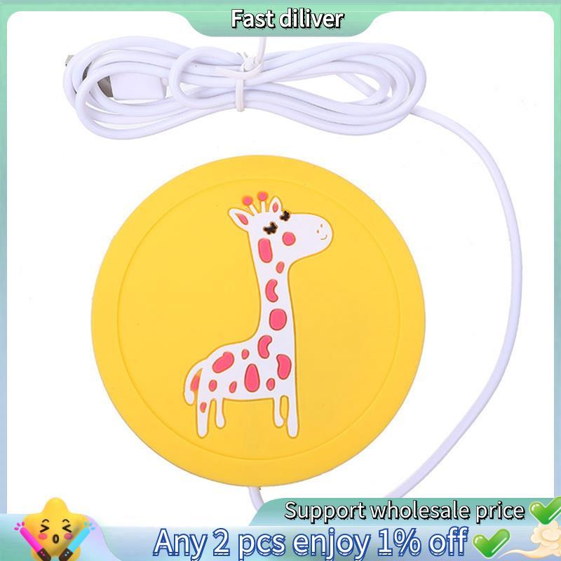 USB Cartoon Cup Warmer Calor Bebida Caneca Mat Manter Quente Aquecedor Canecas Coaster , Girafa