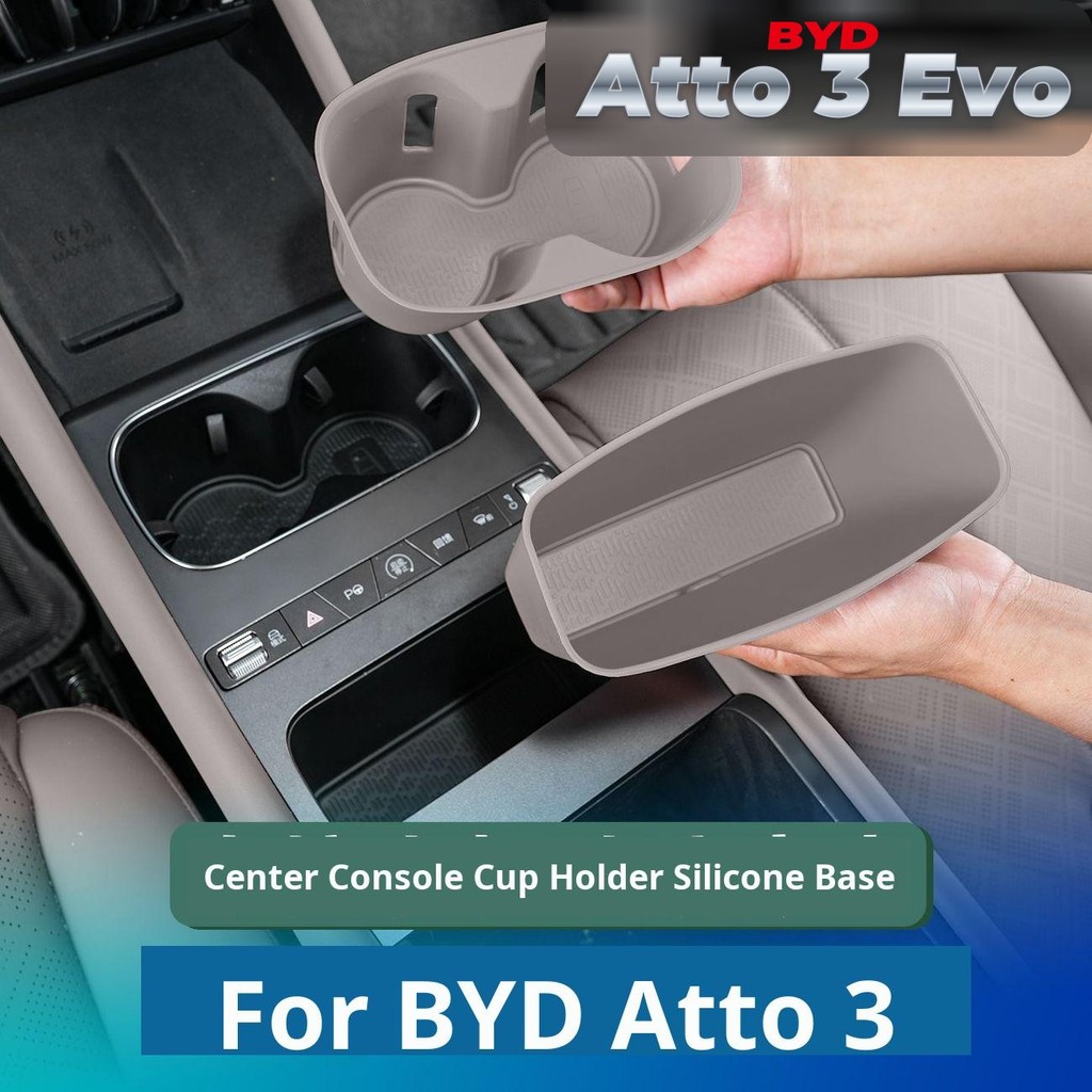 BYD Atto 3 Center Console Cup Holder Silicone Mat Anti-Slip Protection Interior Mod 2nd Gen Smart Driving Edition