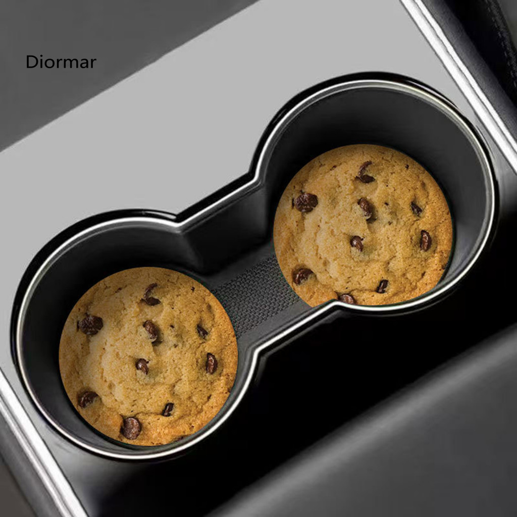 Cute Cookie Shape Coaster Anti-slip Car Cup Holder Non-slip Door Slot Mat Cartoon Decorative Drink Pad for Console Vehic