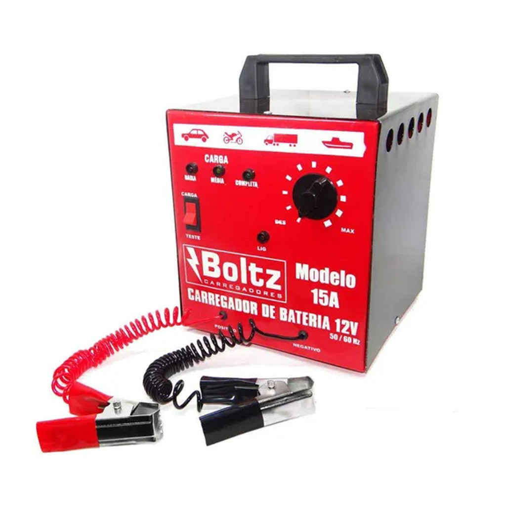 Carregador de Bateria 110 220V 15A - BZ003