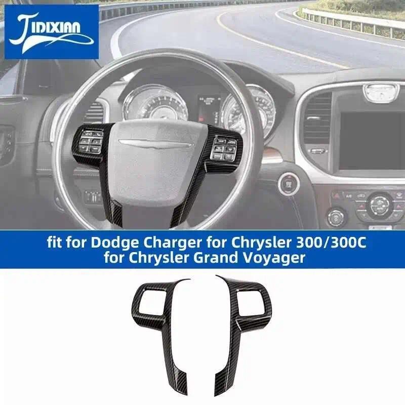 JIDIXIAN Apto Para Dodge Charger Chrysler 300/300C Grand Voyager 2011 2012 2013 2014 Decoração Do Volante Carro Coveraut