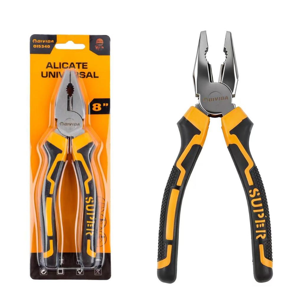 Alicate Universal 8 Polegadas 200mm Aço Resistente Cabo Antiderrapante Para Trabalhos Professional