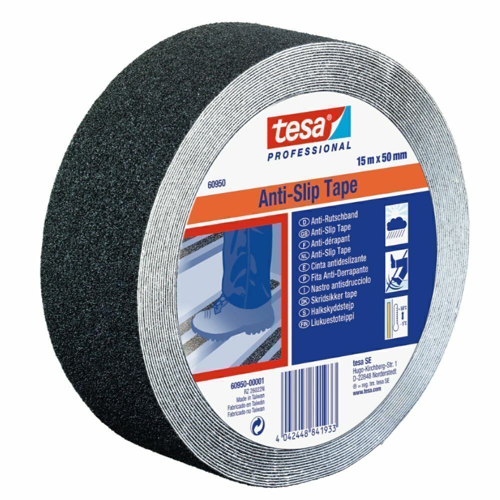 Fita Antiderrapante preto Tesa Professional 60950 - 50mmX15m