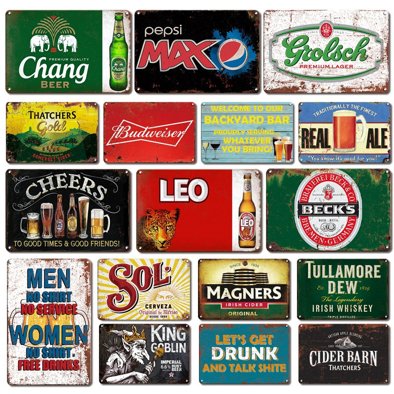 Tigre Cerveja Estanho Metal Sinal Vintage Retro Pub Clube Decoração Da Parede Placa De Rústico Casa Do Quarto Acessórios