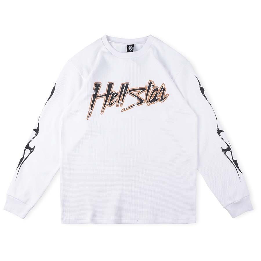 Europeu Americano Trendy Hellstar Studios Records ins Same Style Logo Impresso T-Shirt de manga comprida para homens