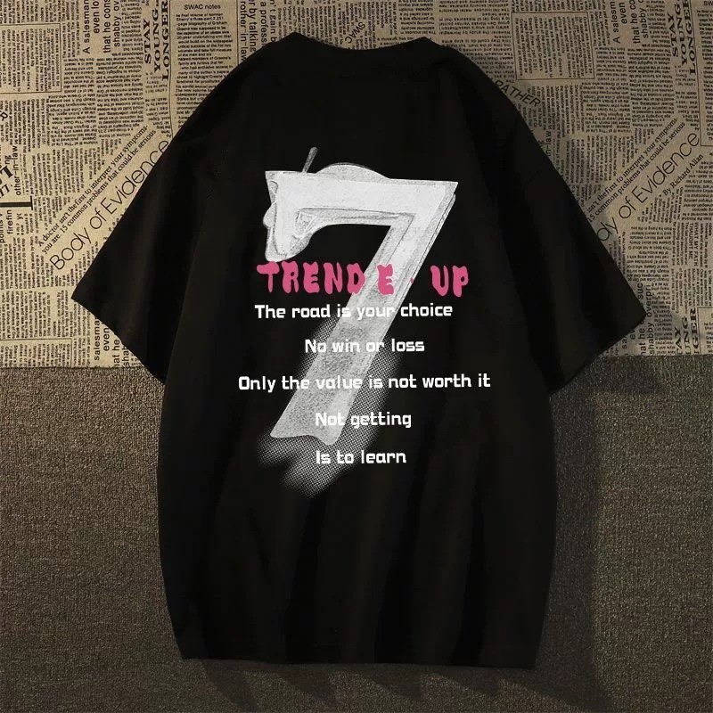 Camiseta Masculina Feminina Estampa do Número 7 Trendy e Inspirador Ideal Estilo Streetwear