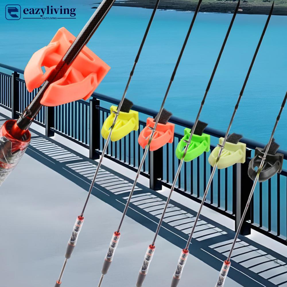 EAZYLIVING 1PC Suporte De Vara De Pesca Multifuncional Para Barco E Ponte Montado Na Parede Silicone À Prova De Riscos R