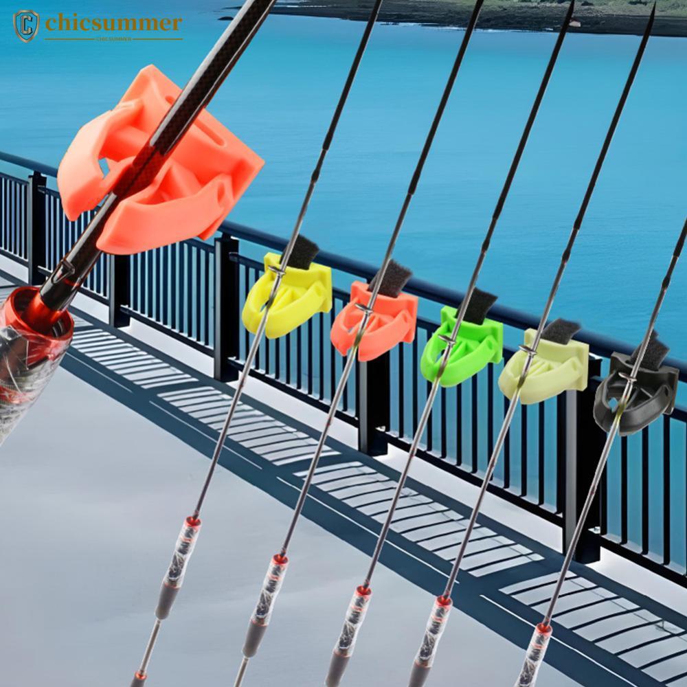 CHICSUMMER 1PC Suporte Multifuncional Para Vara De Pesca Barco E Ponte Rack De Armazenamento De Silicone À Prova De Arra