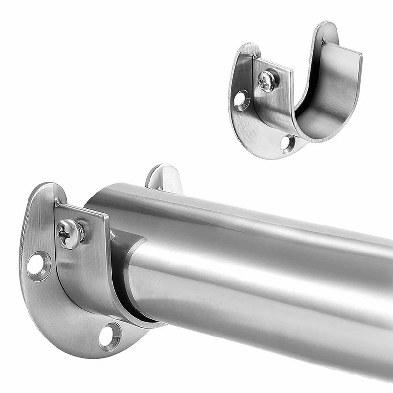 2026 Novo 1pc Portátil Inoxidável Armário Pólo Soquetes Flange Suporte Cortina De Chuveiro Haste Vara Para Casa