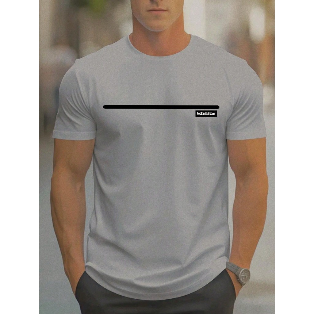 Camiseta Masculina Minimalista Rock Estilo Streetwear Casual Básica Slim Look Urbano Tendência Trend Box Mania