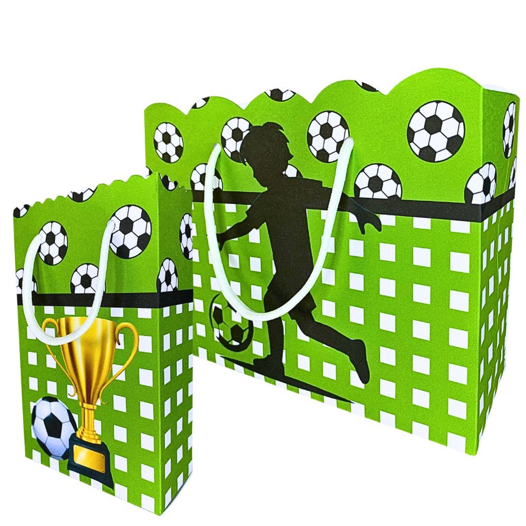 Sacolinha Futebol Soccer Sacolinha para Lembrancinha de Aniversário Menino Infantil Sacolas Bola Campeão Bolsa